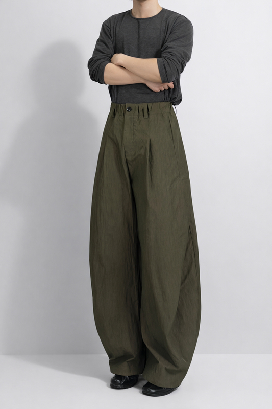 “MOSS BLADE” Pleated Cocoon Trousers