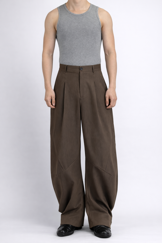 “WILLOW ARC” Curved Drape Trousers
